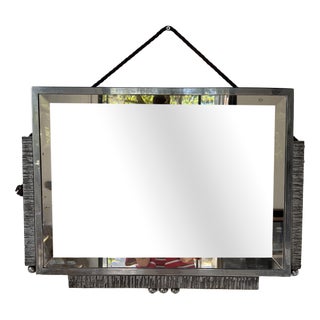 Art Deco Silver-Plated Metal Mirror, 1930s For Sale