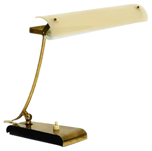 Mid-Century Modern Brass Desk Lamp with Acrylic Glass Lampshade, 1950s