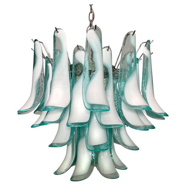 Italian Green Petal Chandelier, Murano, 1995 For Sale - Image 11 of 11