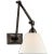 Jane Double Library Wall Light in Gun Metal with Linen Shade Designer: Alexa Hampton Height: 10.5" - 13" Extension: 14.75"...