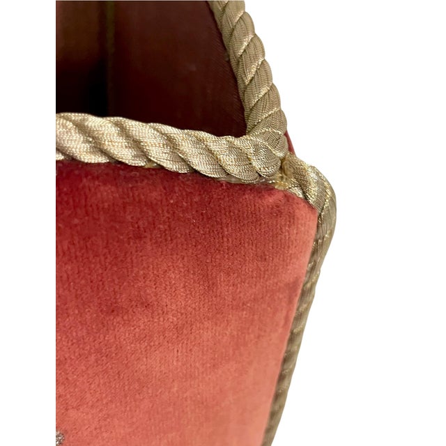 Pink Vintage Italian Hollywood Regency Pink Velvet Magazine Book Holder For Sale - Image 8 of 17