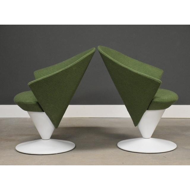 Adrian Pearsall White Cone Swivel Lounge Chairs - A Pair For Sale In Boston - Image 6 of 7