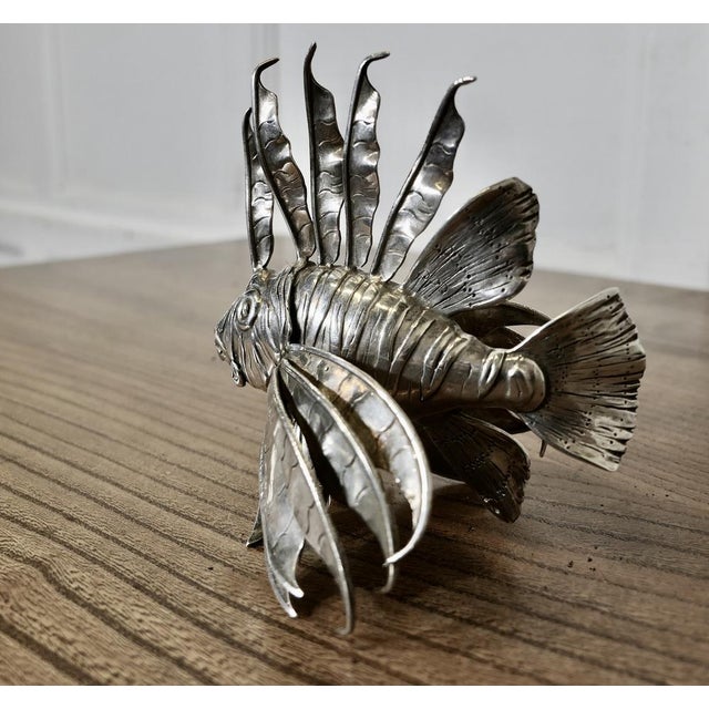 Mid-Century Modern Silver Lion Fish Model by Mario Bucellati, 1960s For Sale - Image 3 of 9