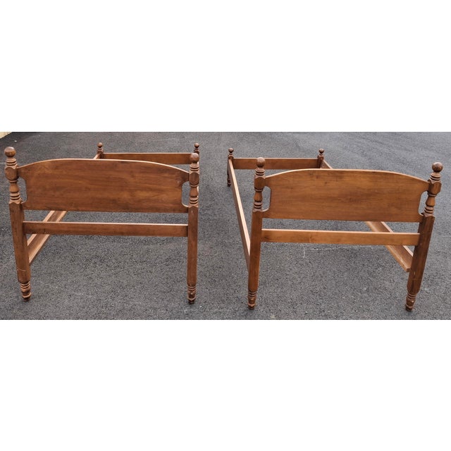 Pair of Mid 20th Century American Classical Maple Twin Bedframes For Sale - Image 13 of 13