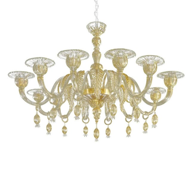 Venetian Gold Chandelier with Big Leaves by Simoeng For Sale - Image 10 of 10
