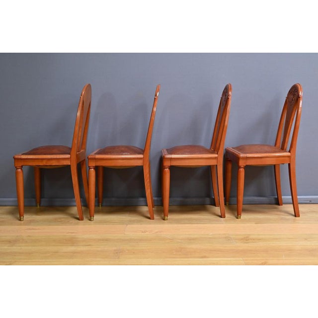 Wood Art Deco Stained Beech Chairs, 1910s, Set of 4 For Sale - Image 7 of 17