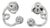 14k White Gold Swirl Earrings With Round Bezel Set Diamonds, Pair For Sale