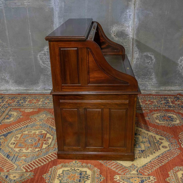Scott Mahogany Roll Top Desk, 1890s For Sale - Image 3 of 18