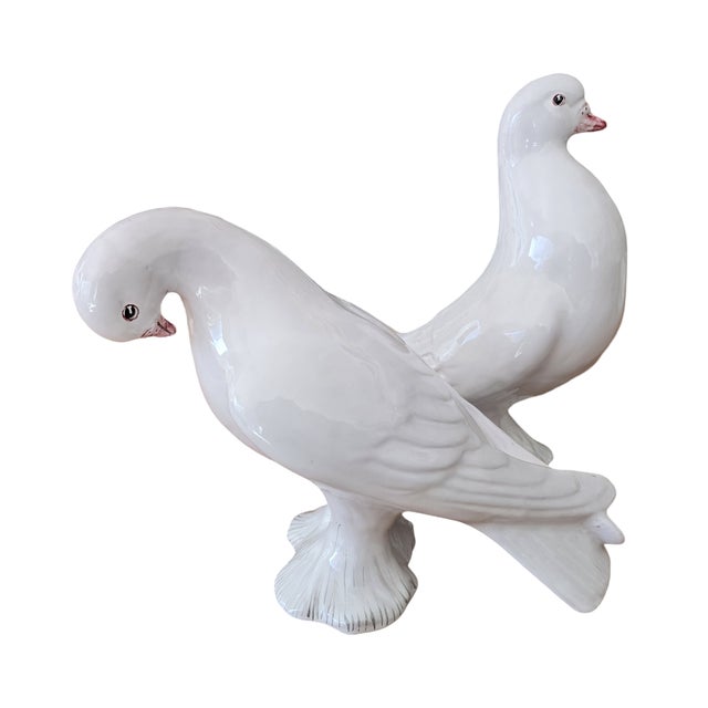 1980s Pair of 1980s Italian Doves, Love Birds For Sale - Image 5 of 8