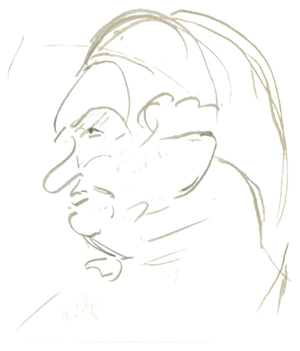Flor David, Sketch for a Portrait, Drawing on Paper, Mid 20th Century