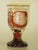 Cup Goblet Bohemian Glass Ruby Flashed Cut Engraved Cornucopia Antique Grand Tour For Sale - Image 14 of 17