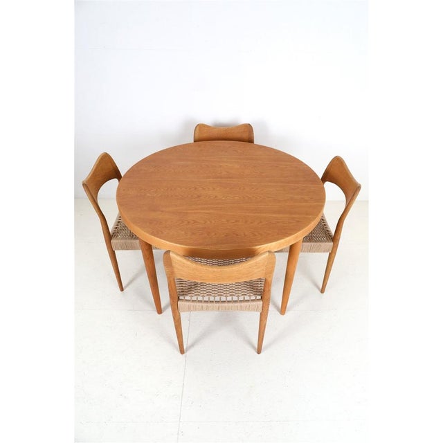 Round Danish Oak Dining Table by Villy Schou Andersen, 1970s For Sale - Image 9 of 14