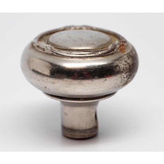 Pair of Antique 1900s Nickel Passage Door Knobs For Sale - Image 4 of 5