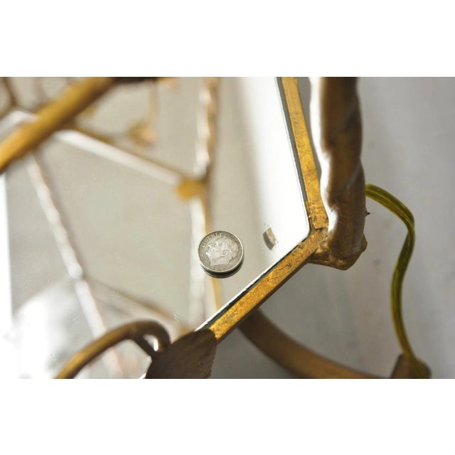 Vintage Italian Hollywood Regency Gold Tole Metal 4 Tier Lighted Etagere Curio For Sale - Image 16 of 18