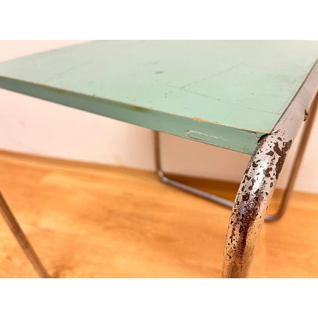 Wood Bauhaus Chrome B9 Nesting Table attributed to Marcel Breuer, 1930s For Sale - Image 7 of 11