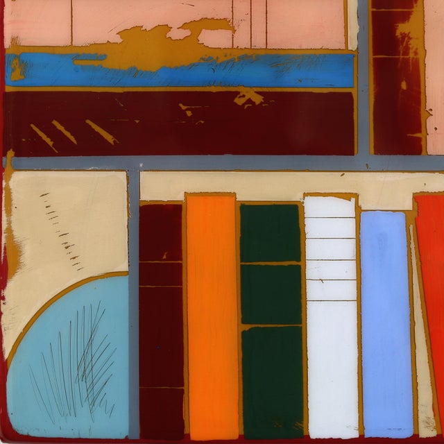 2020s Sunday Afternoon - Original Minimalist Abstract Acrylic and Resin Art on Wood Panel For Sale - Image 5 of 9