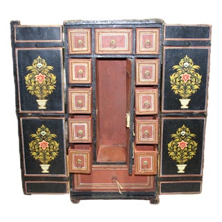 Antique Papier Mache Spice Cabinet For Sale