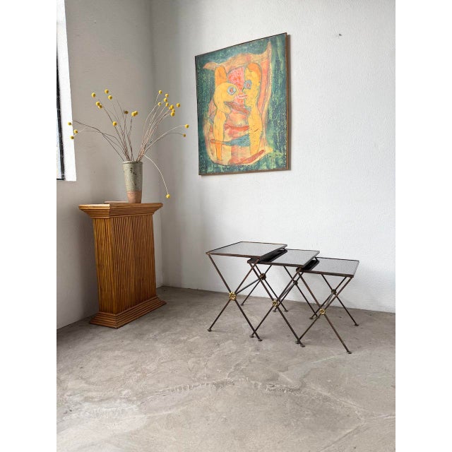 Nesting Tables by Jacques Adnet, 1950s, Set of 3 For Sale - Image 4 of 18