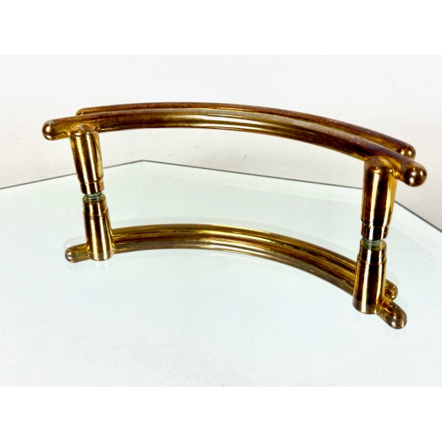 Gold Art Deco Style Gold-Plated Mirrored Glass Serving Tray from Gilde, 1950s For Sale - Image 8 of 12