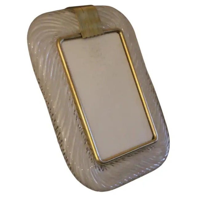 Milky White Twisted Murano Glass and Brass Photo Frame by Barovier E Toso from Barovier & Toso For Sale - Image 13 of 13