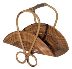 Vintage Italian Bamboo Magazine Rack, 1950s