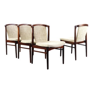 Rosewood Orum Mobler Dining Chairs in Original Tweed - Set of 4 For Sale