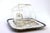 Silver Cheese Dish with Exposed Strips, Acid-Etched Glass Core and Knob Lid For Sale - Image 5 of 10