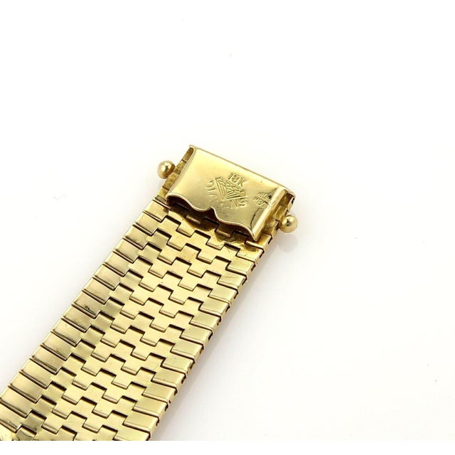 Late 20th Century Diamond Cut Design 18k Tricolor Gold Graduated Flex Bracelet 56g For Sale - Image 5 of 5