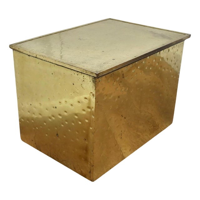Antique Art Deco Brass Fireside Coal Box, 1910 For Sale