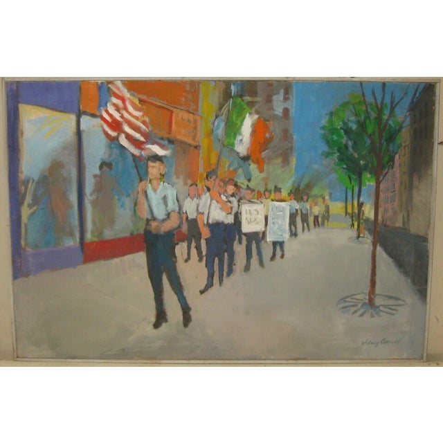 1971 Picketing American Painting by Volney Crosswell For Sale - Image 13 of 13
