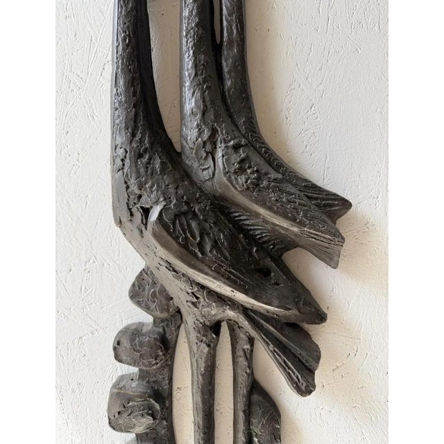 Brutalist Wall Sculpture with Birds Ars Munda For Sale - Image 4 of 10