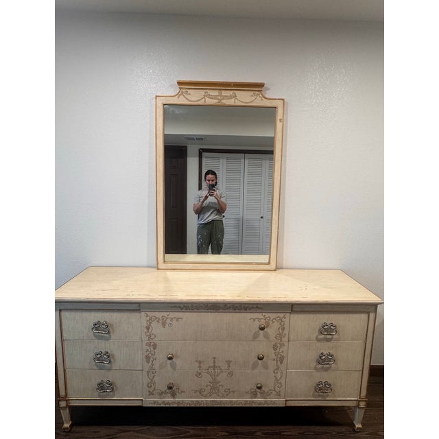 Vintage John Widdicomb French Provincial Bedroom Suite (cannot identify year made) Complete 4-Piece Set: Dresser, Top...
