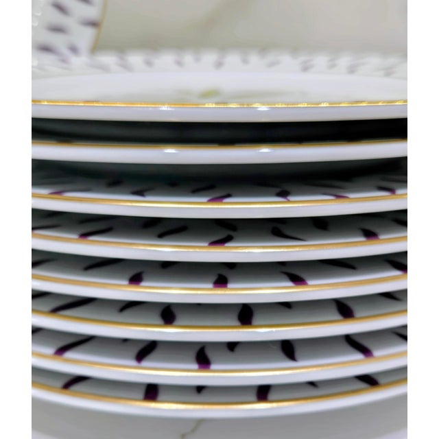 White Vintage Bernardaud Frivole Limoges Porcelain 11.75" Charger Plates - Set of 8 For Sale - Image 8 of 10