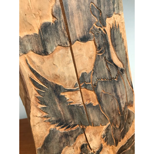 Folk Art Hand Crafted Woodblock Accent For Sale - Image 4 of 9