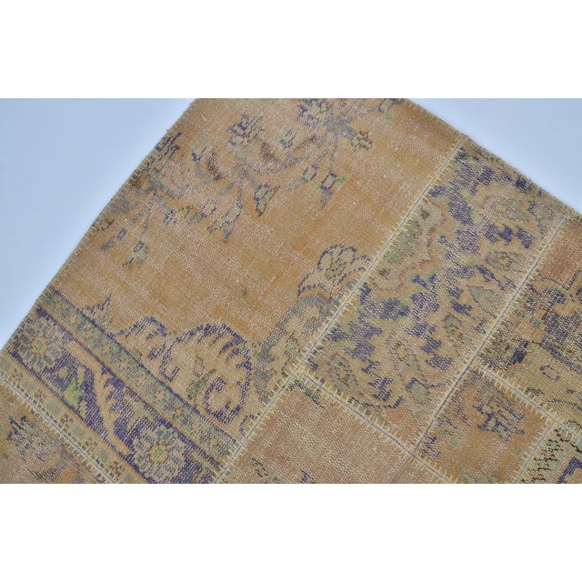 Tan Antique Floral Oushak Carpet For Sale - Image 8 of 10