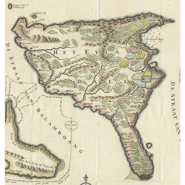 Map of Bali and Lombok by Valentyns, 1726 For Sale - Image 3 of 6