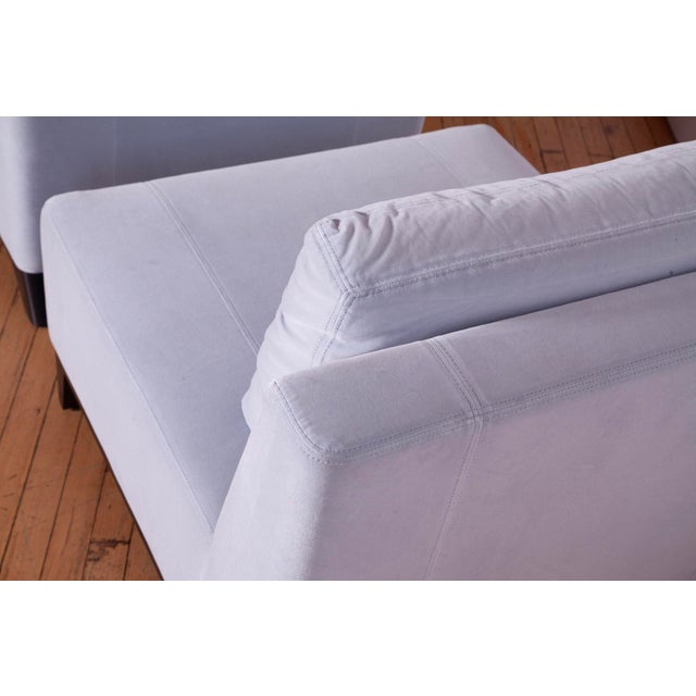 Blue Pair of Holly Hunt "Ofuro" Chairs in Sky Blue Mohair For Sale - Image 8 of 9
