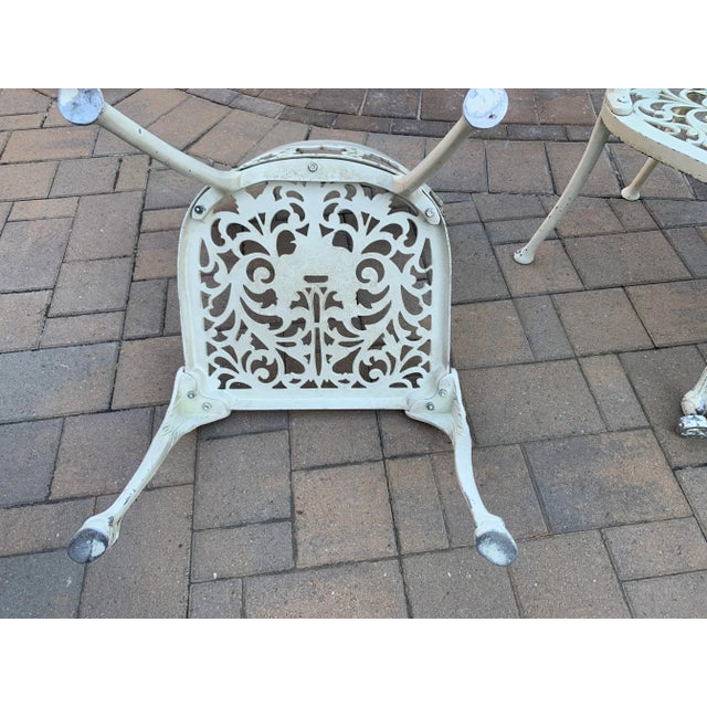 White Vintage Arthur Court Style Dining Table & 4 Chairs For Sale - Image 8 of 12