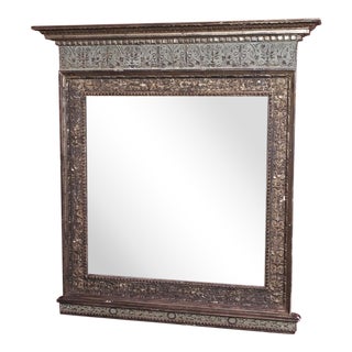 Vintage Italian Silver Gilt Mirror For Sale