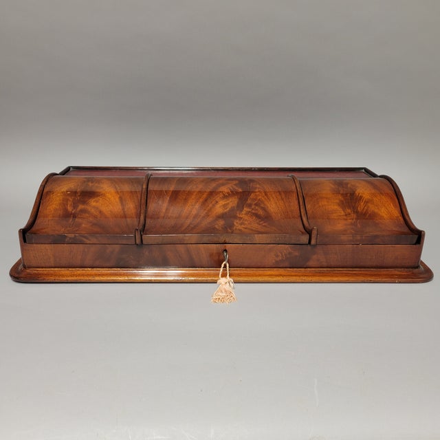 Antique Gentleman's Flame Mahogany Desk or Dresser Box For Sale - Image 10 of 12