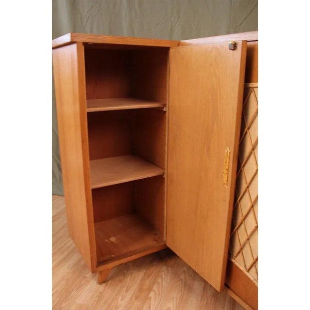 Corner Cabinet in Wood and Rattan, 1960s For Sale - Image 3 of 10