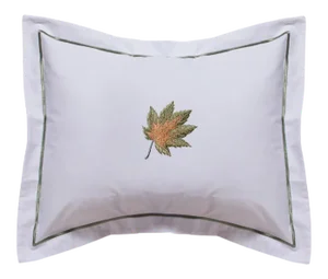 Maple Leaf (Forest Green) Boudoir Pillow Cover, Embroidered