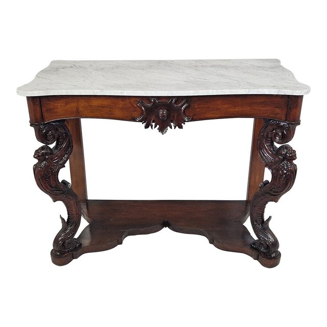 Console Table in Wood and Marble For Sale - Image 9 of 9