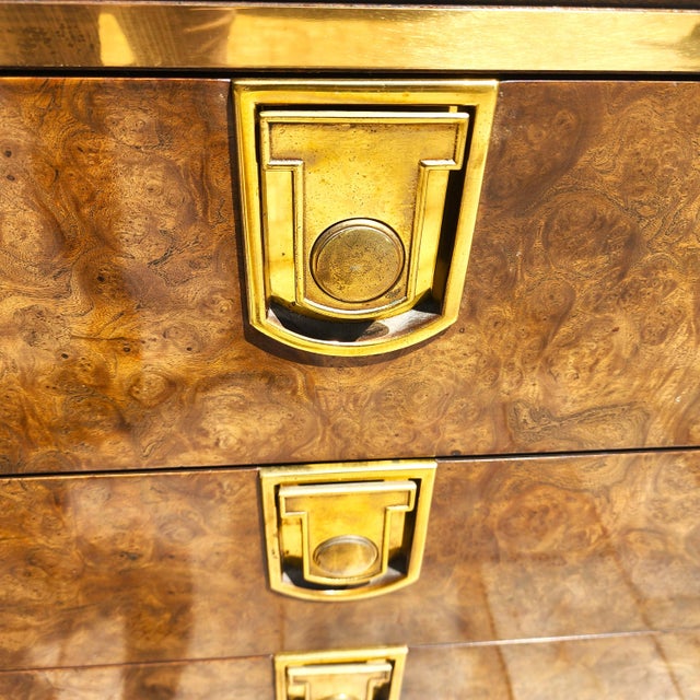 Wood 1970s Mastercraft Display Cabinets Burl & Brass For Sale - Image 7 of 16