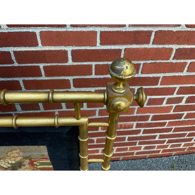Gold Antique Victorian Gold Gilt Faux Bamboo Wood Screen For Sale - Image 8 of 10
