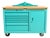 Vintage Industrial Rolling Kitchen Island / Butcher Block Cart – Teal For Sale