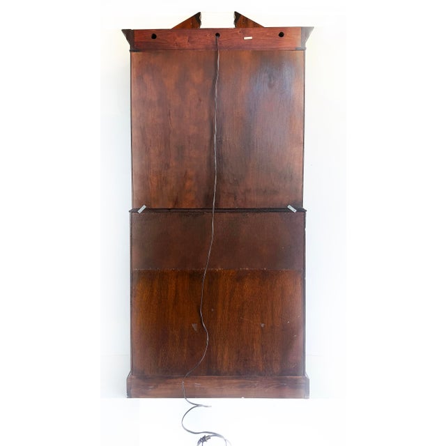 Late 20th Century George III or Hepplewhite Style Mahogany Secretary Bookcase With Arch Pediment For Sale - Image 13 of 13