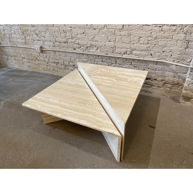 1970s Up and Up Travertine Coffee Table - Set of 2 | Chairish