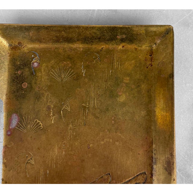 1920s Antique Arts & Crafts Georg Von Mendelssohn German Brass Catchall Tray For Sale - Image 5 of 8