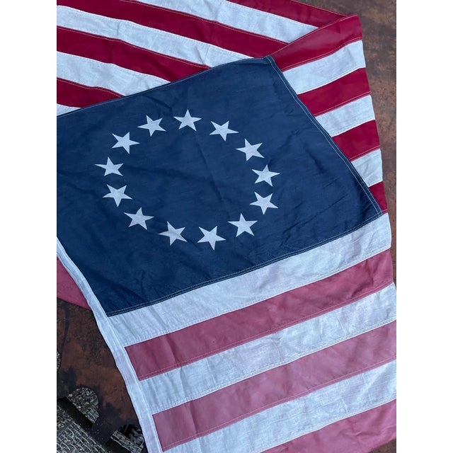 Very nice example of an authentic vintage 1976 Bicentennial 13 star flag. About 3 x 5 feet All cotton, made in the USA...